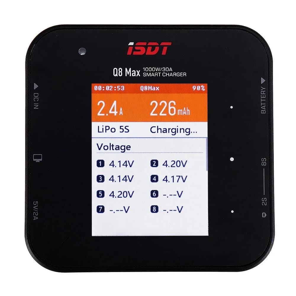 ISDT Q8 Max BattGo 1000W 30A High Power Battery Balance Charger Discharger for 1-8S Lipo Battery 5