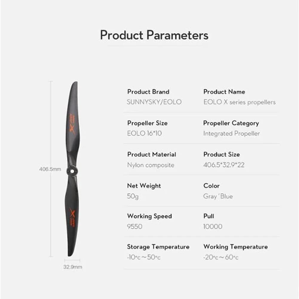 Sunnysky 30-70E Propeller EOLO 12/13/14/15/16Inch For RC Airplain Fiwing Wing Drone 5