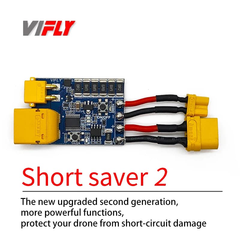VIFLY ShortSaver 2 Smart Smoke Stopper Power Button Switch Electronic Fuse To Prevent Short-Circuit Over-Current 2-6S XT30 TX60