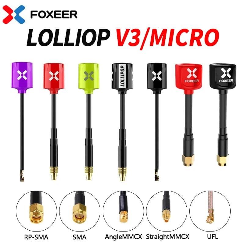 Upgraded Version Foxeer Antenna MICRO Lollipop V4 FPV Antenna 5.8G 2.3Dbi Omni RHCP SMA RPSMA UFL MMCX For FPV Racing Drone