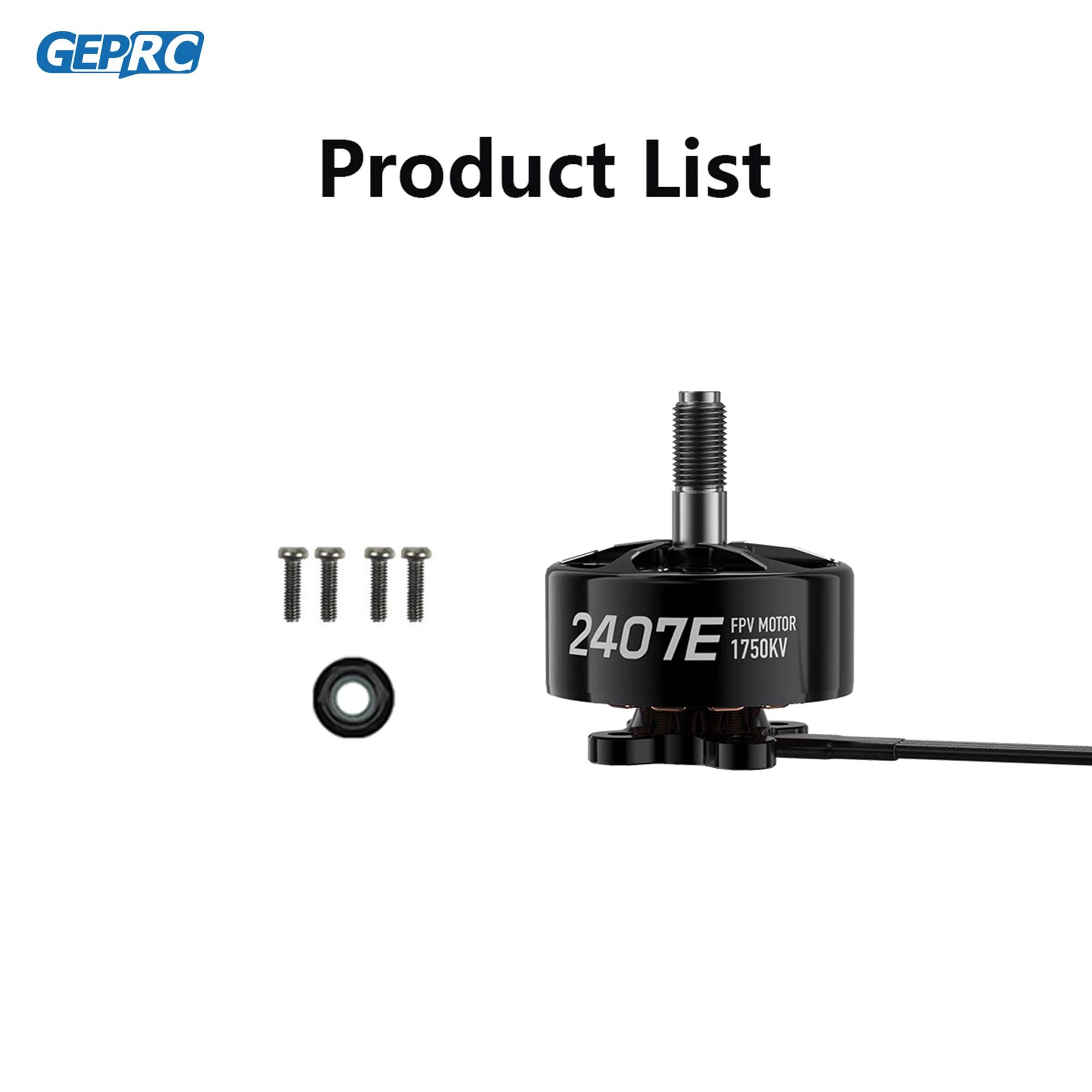 GEPRC SPEEDX2 2407E Motor 1750KV High Torque Low Power Useage Suitable for 5 -6inch Racing FPV Quads Racing RC Drone Multicopter 6