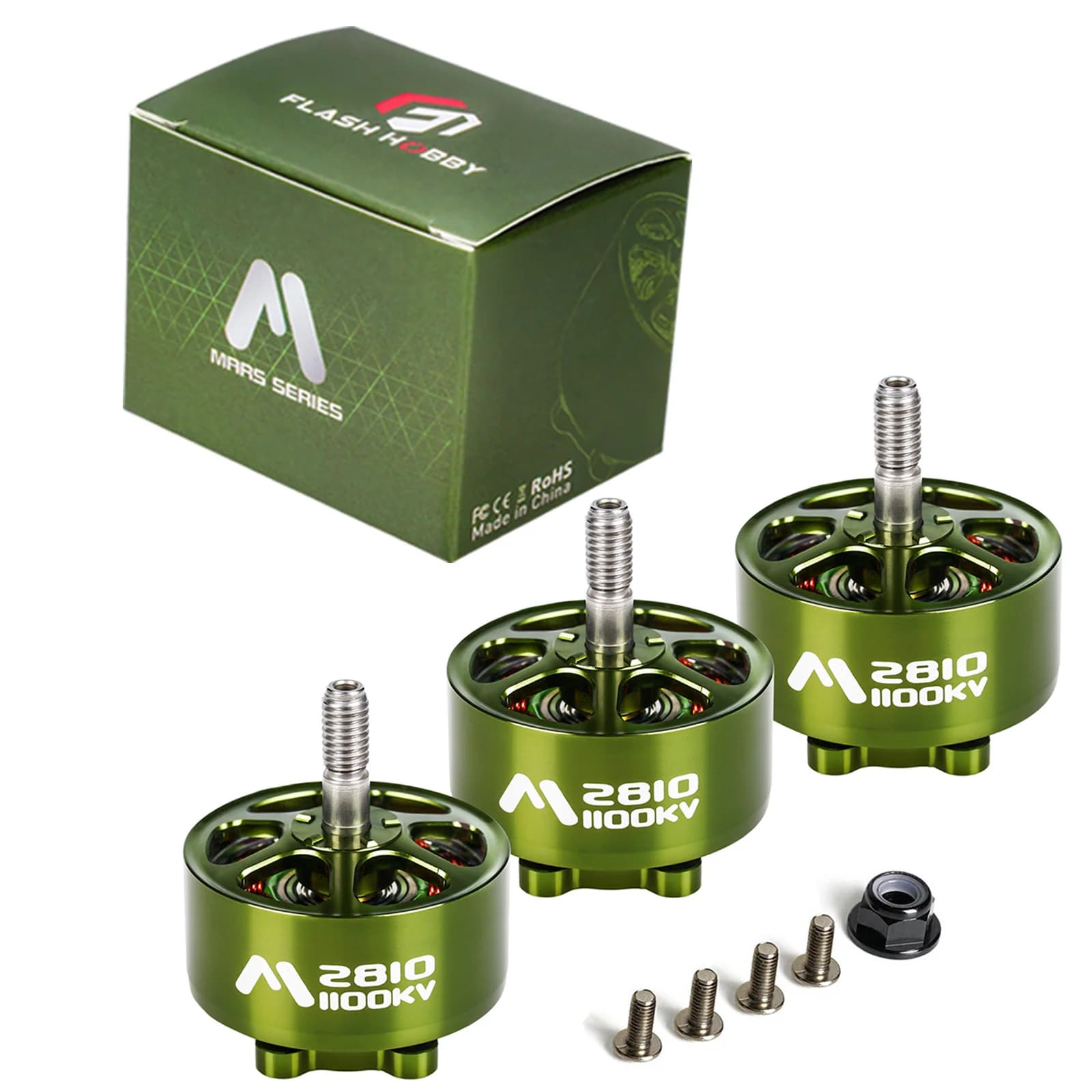 4 Pieces FLASHHOBBY Mars M2810  1100KV Brushless Motor 3-6S LiPo for RC FPV Drone Freestyle Long Range DIY Parts 6
