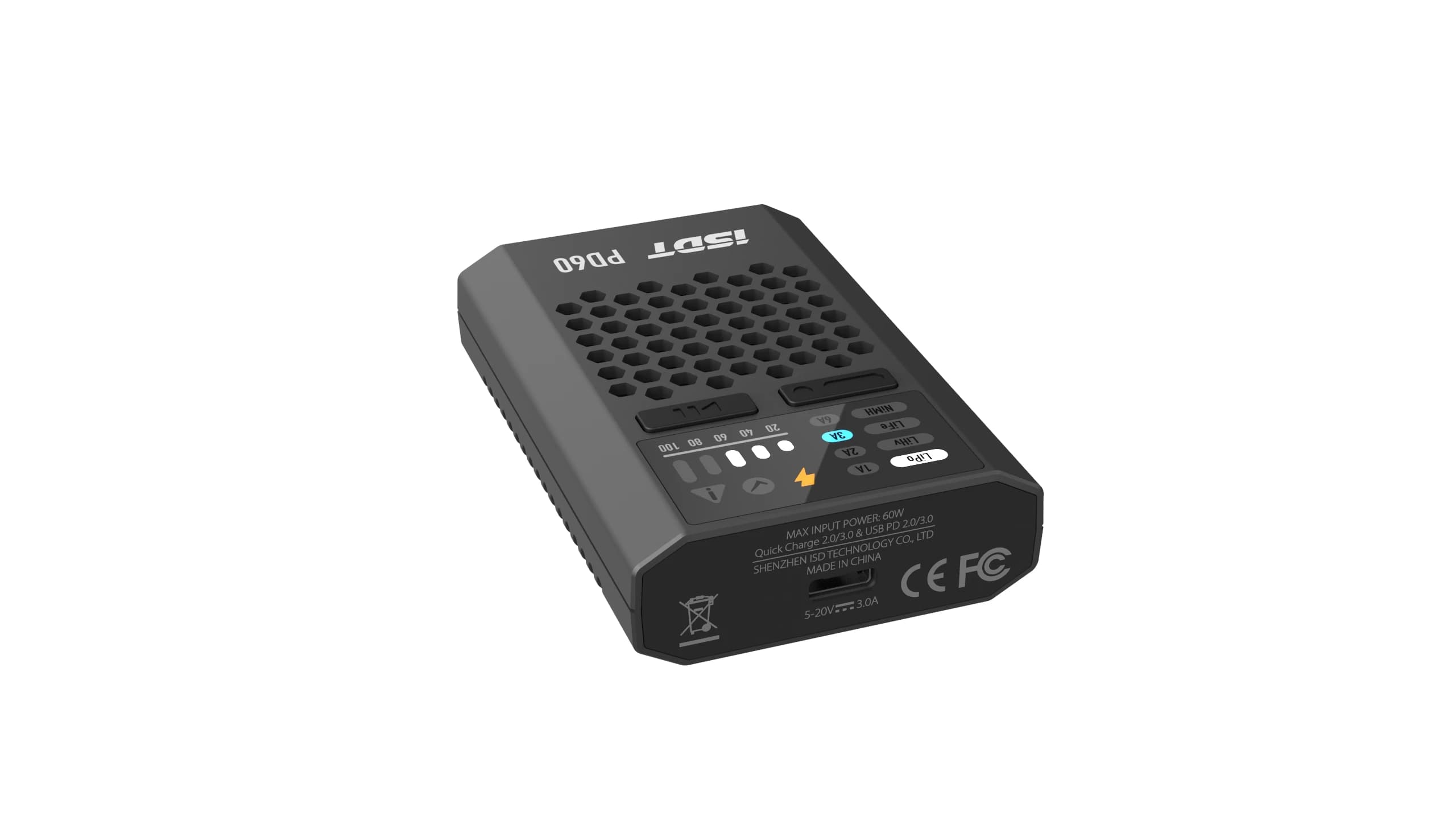 ISDT PD60 60W 6A Lipo Balance Charger, RC Charger with Type-C Input, Portable for 1-4S Lipo/Life/Lilon, 1-12S LiHv/Pb/NiMH 2