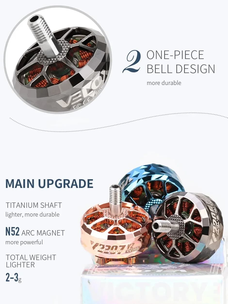 T-MOTOR V2307 V2 T-HOBBY 5"Freestyle Fpv Racing Drone Motor 4-6S KV1950/KV2550 Brushless Motor For FPV Freestyle Version 3