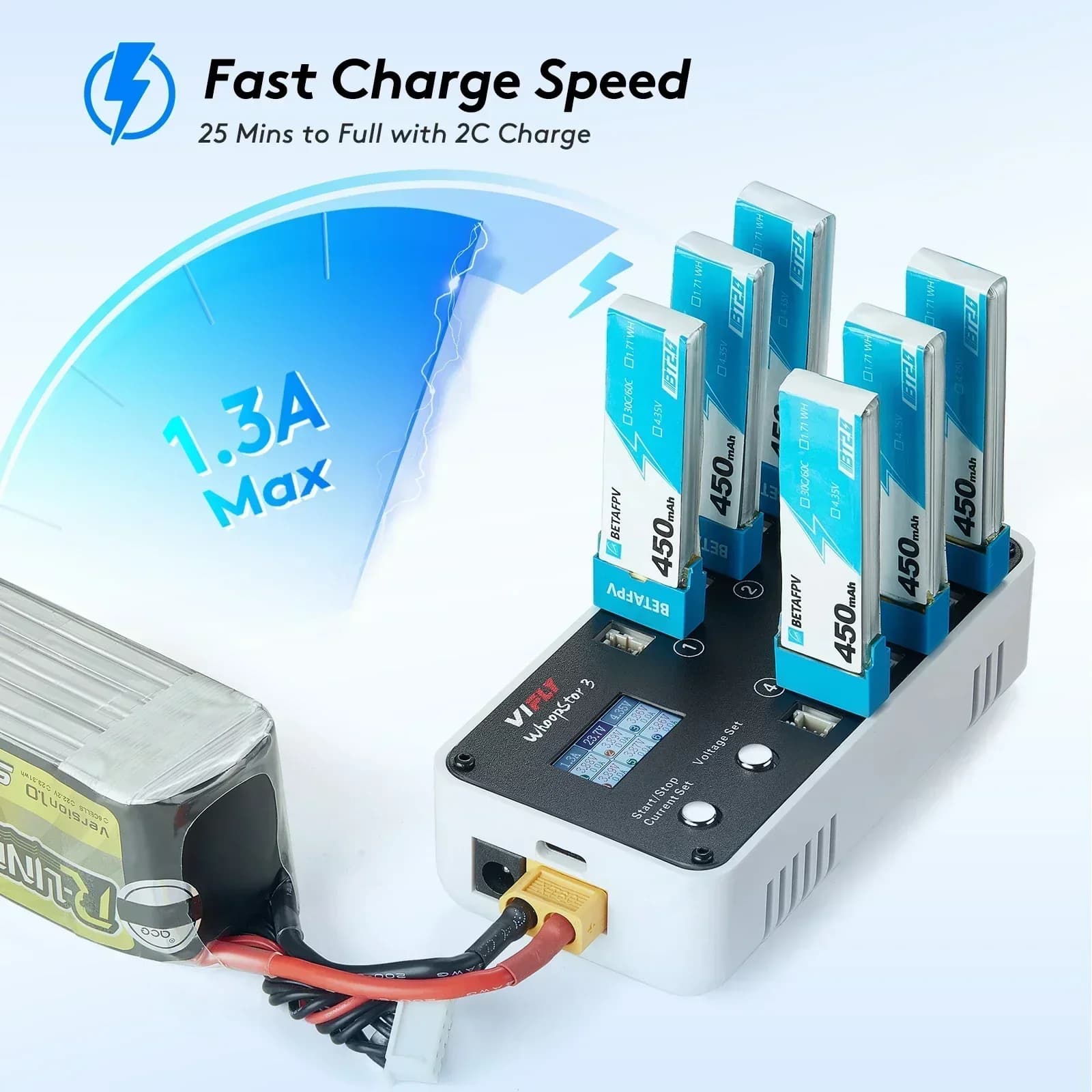 VIFLY WhoopStor 3 V3 6 Ports 1S LIPO Battery Charger Discharger 2