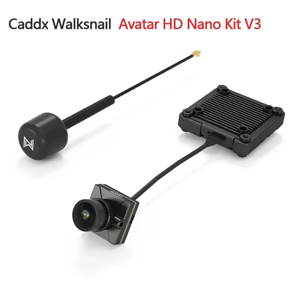 Caddx Walksnail Avatar HD Nano Kit V3 (9cm/ 14cm Cable) 1080P/60fps 4:3 Native Sensor 32G Memory 500mW