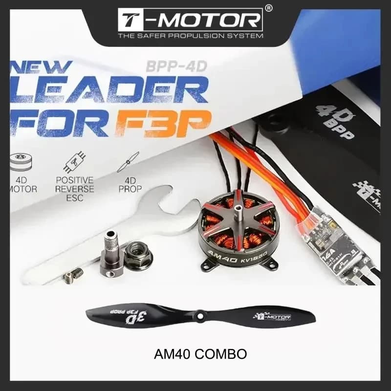 T-MOTOR T-T-Hobby DIY Parts AM40 BPP PRO Combo (AM40 Brushless Motor+AM16A ESC+T8542/T8044 Prop) for RC Drone F3P Indoor Flight
