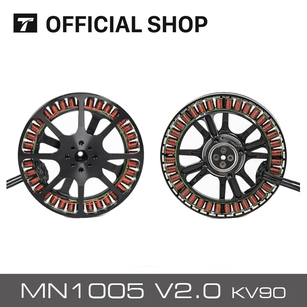 T-MOTOR MN1005 V2.0 KV90 Ultralight aircraft engine big thrust Antigravity 1005 V2.0 Brushless motor 11.5g/W at 3kg