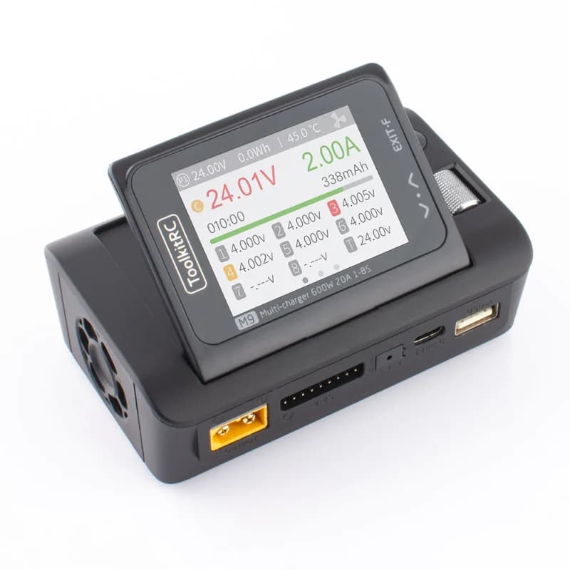 ToolkitRc M9 600W RC Model Balance Lipo LiFe Battery Charger 20A DC Smart Charger with Audio Function USB Fast Charing 3