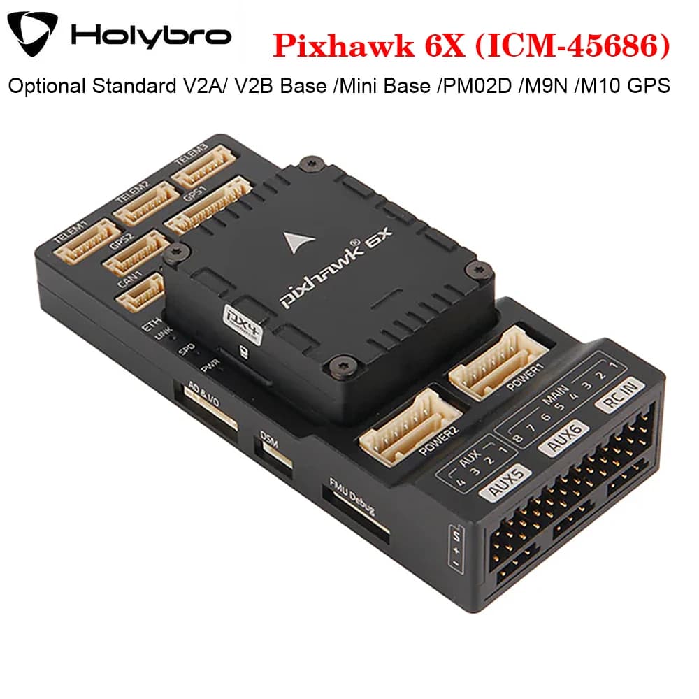 Holybro Pixhawk 6X Autopilot H753 Flight Controller With Standard V2A/ V2B Base /Mini Base /PM02D /M9N /M10 GPS for RC FPV Drone