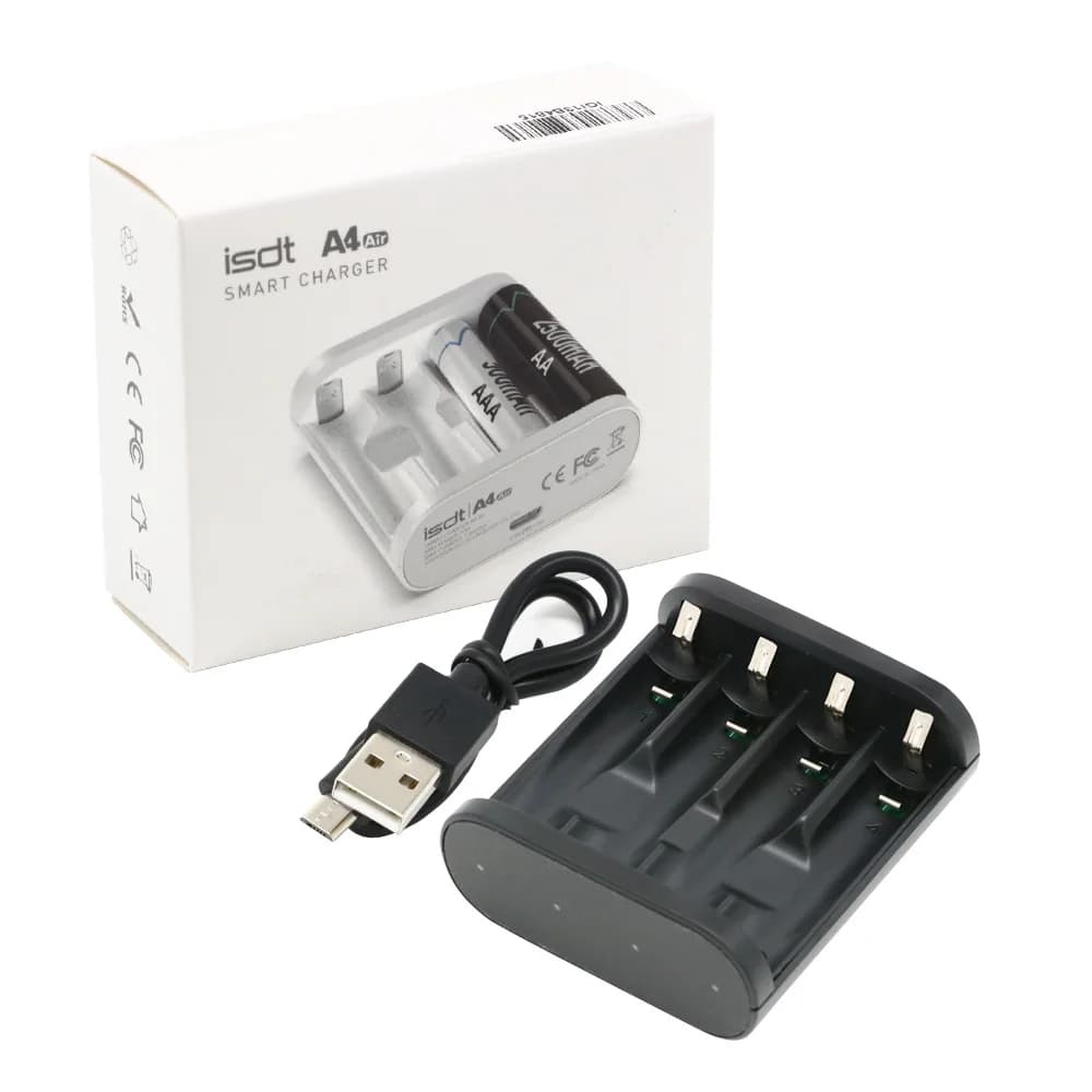 ISDT A4 Air 10W 1.5A DC Smart Battery Charger For AA AAA 10500 12500 NiMH NiCd Li-lon LiFePO4 Battery 6