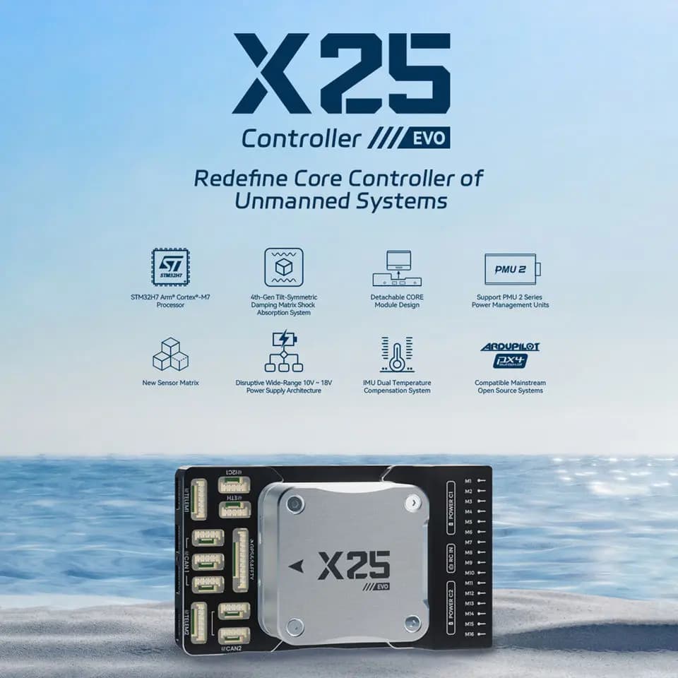 CUAV X25EVO Open Source PX4 Fixed Wing Controller Long Range Pixhawk Drone Controller Ardupilot Farming Simulator Controller 6
