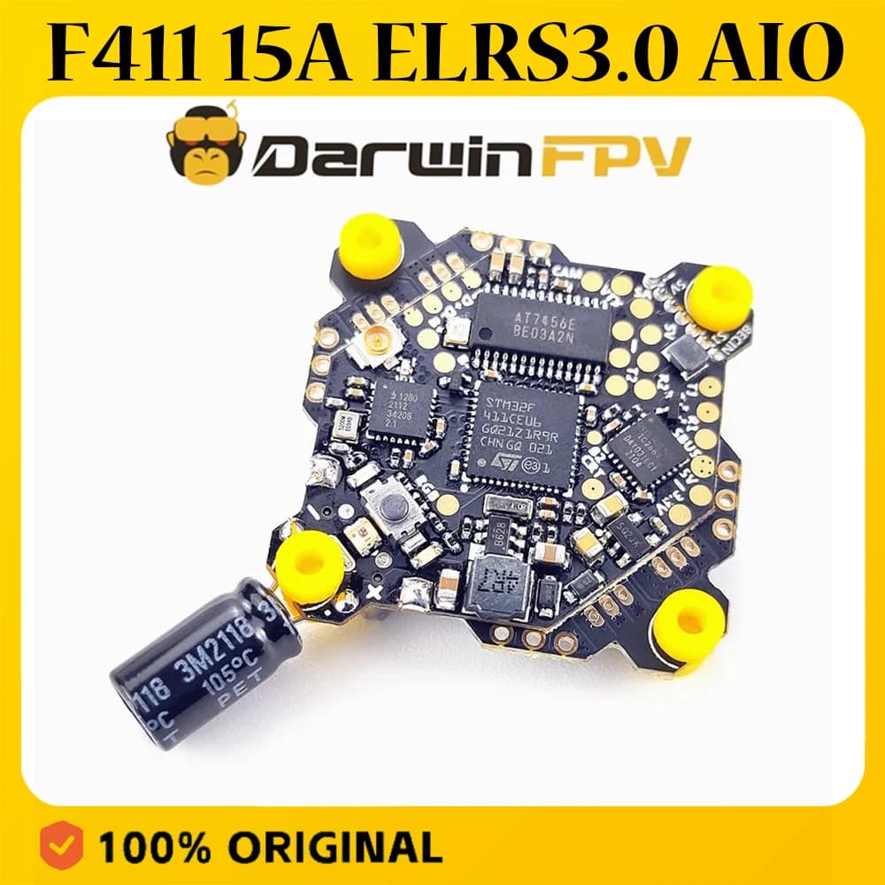 DarwinFPV F411 15A ELRS3.0 2.4G AIO Flight Controller 1-3S Lipo for RC FPV Racing Freestyle Drone