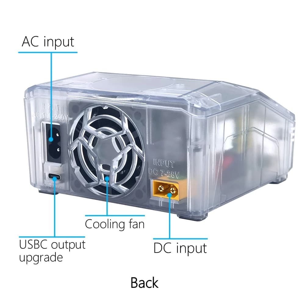 ToolkitRC M6DAC V2 TRN Charger 2CH AC200W Transparent Color DC800W IPS Model Toy Car Lithium Battery Charging 1S 2-6S LiPo LiHv 3