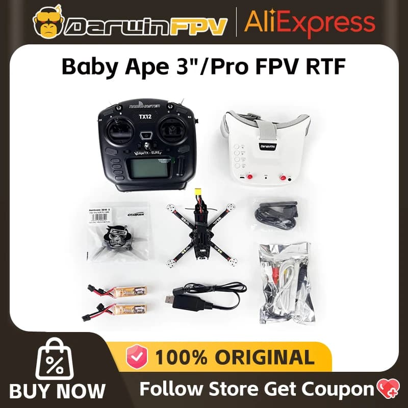 DarwinFPV Baby Ape 3 inch BabyApe Pro V3 RTF FPV Drone Flight Control Quadcopters  RTF FPV Drone