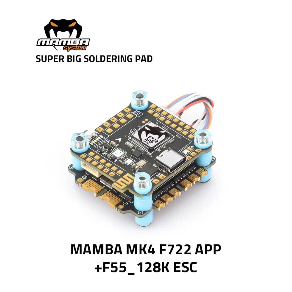 Diatone MAMBA F722 APP MK4 WIFI/DJI Flight Controller Stack F7 45A/55A/65A 128K BLHeli32 ESC 6S 4in1 Dshot1200 Brushless ESC 2