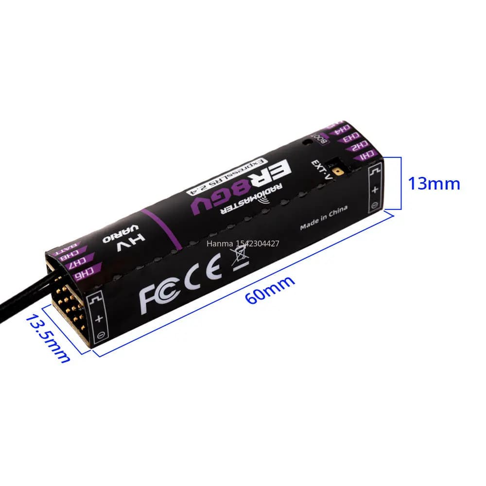 New Radiomaster ER8GV 8CH PWM CRSF ExpressLRS Dual Antenna Receiver 2.4Ghz 100mw Support Voltage Telemetry 5