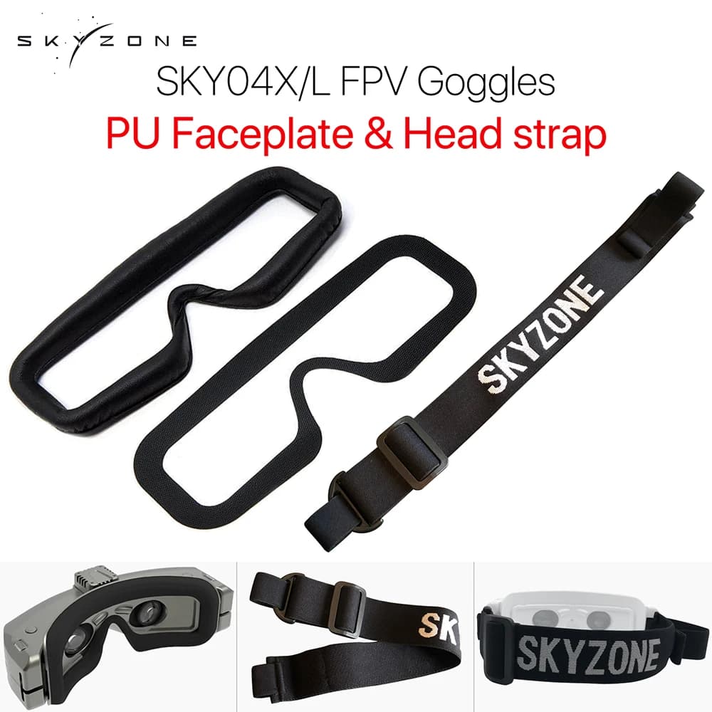 Skyzone SKY04X/L FPV Goggles Head Strap Faceplate Mask PU Pad w/Magic Stick Loop Tape for Racing Drone RC Quadcopter Spare Parts