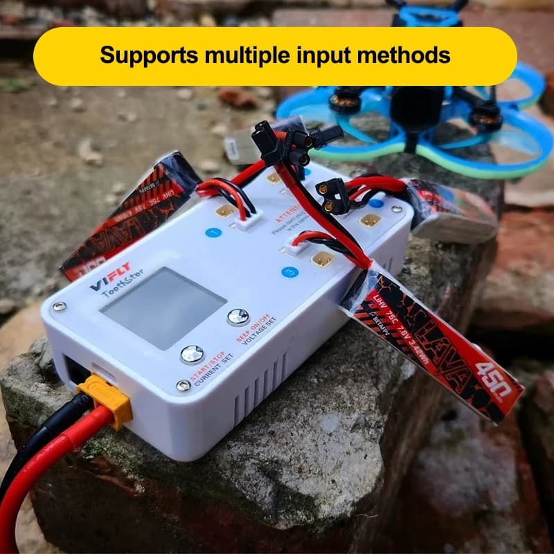 VIFLY toothstor Drone Traversal Loop 2S battery charger Toothstor supports BT3.0 and XH2.54 Multiple Power Input 4
