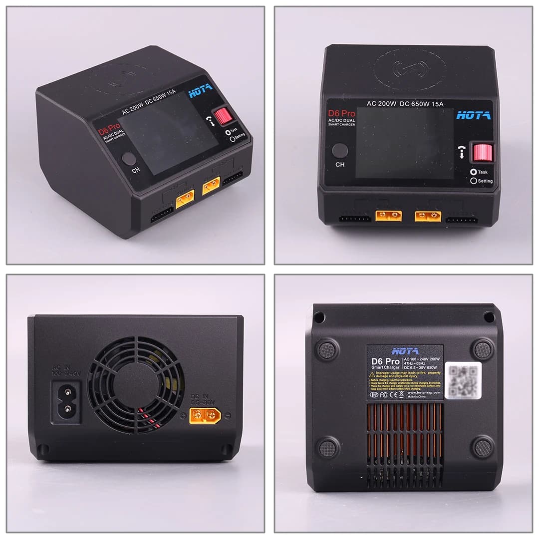 HOTA D6 Pro AC 200w DC 2x325w /15a Channel Smart Battery Charger Discharger Lipo Charger For RC Drone Spare Parts 5