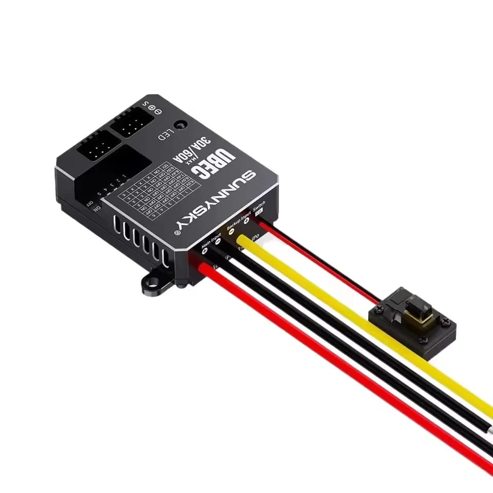 SUNNYSKY 30A HV UBEC 3-18S 9-80V Input Adjustable 5.2/6/7.4/8.4/9/12V Output /8 Parallel Outputs/aluminum Case For RC Model 3