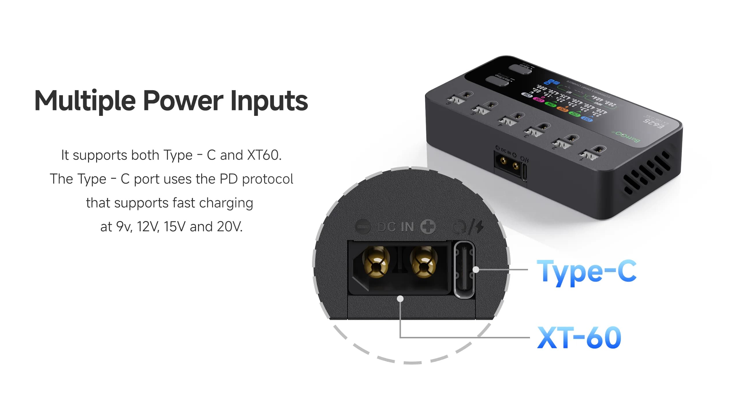 ISDT E625 6 Channels Lipo Battery Charger Discharger DC USB C Smart Charger for RC Batteries Balance Charger for LiPo/LiHV 3