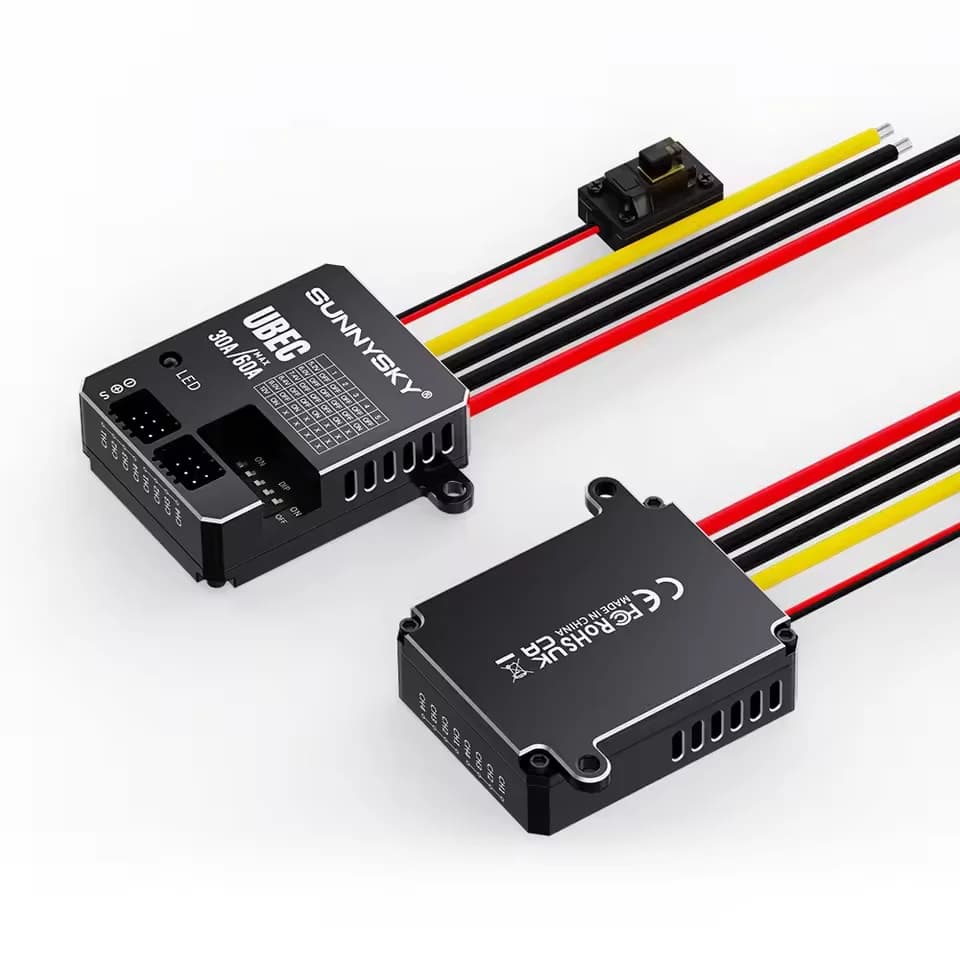 SUNNYSKY 30A HV UBEC 3-18S 9-80V Input Adjustable 5.2/6/7.4/8.4/9/12V Output /8 Parallel Outputs/aluminum Case For RC Model 2