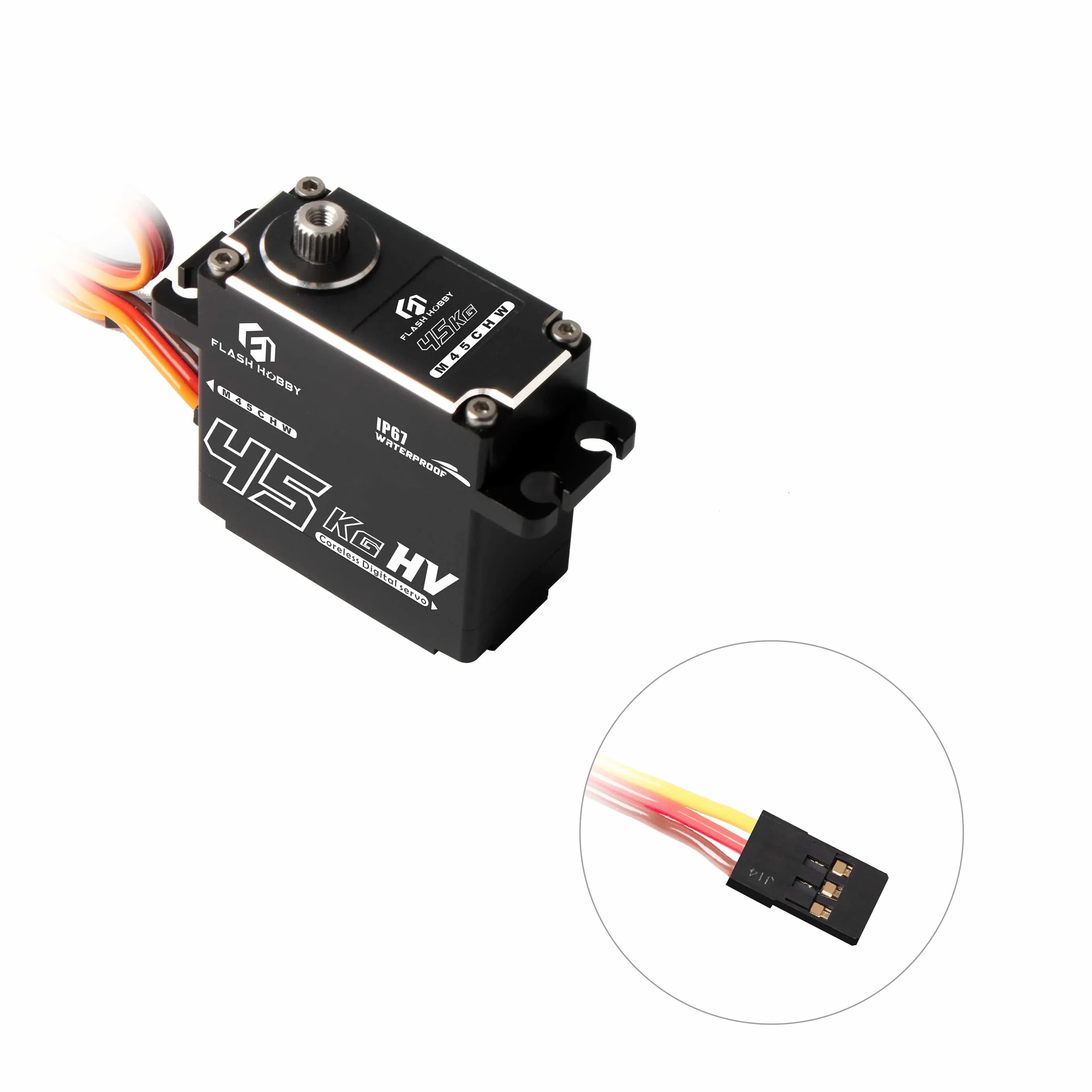 Flashhobby M45CHW 45kg Digital IP67 Waterproof Standard 180 Degree Servo for Drone UAV RC Car Robot Arm Boat Helicopter Airplane 2