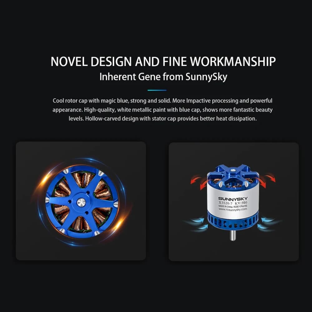 SUNNYSKY X3520-III X3530-III 560KV Brushless Motor with Box for RC Quadcopter Airplanes Fixed Wing Plane O 2