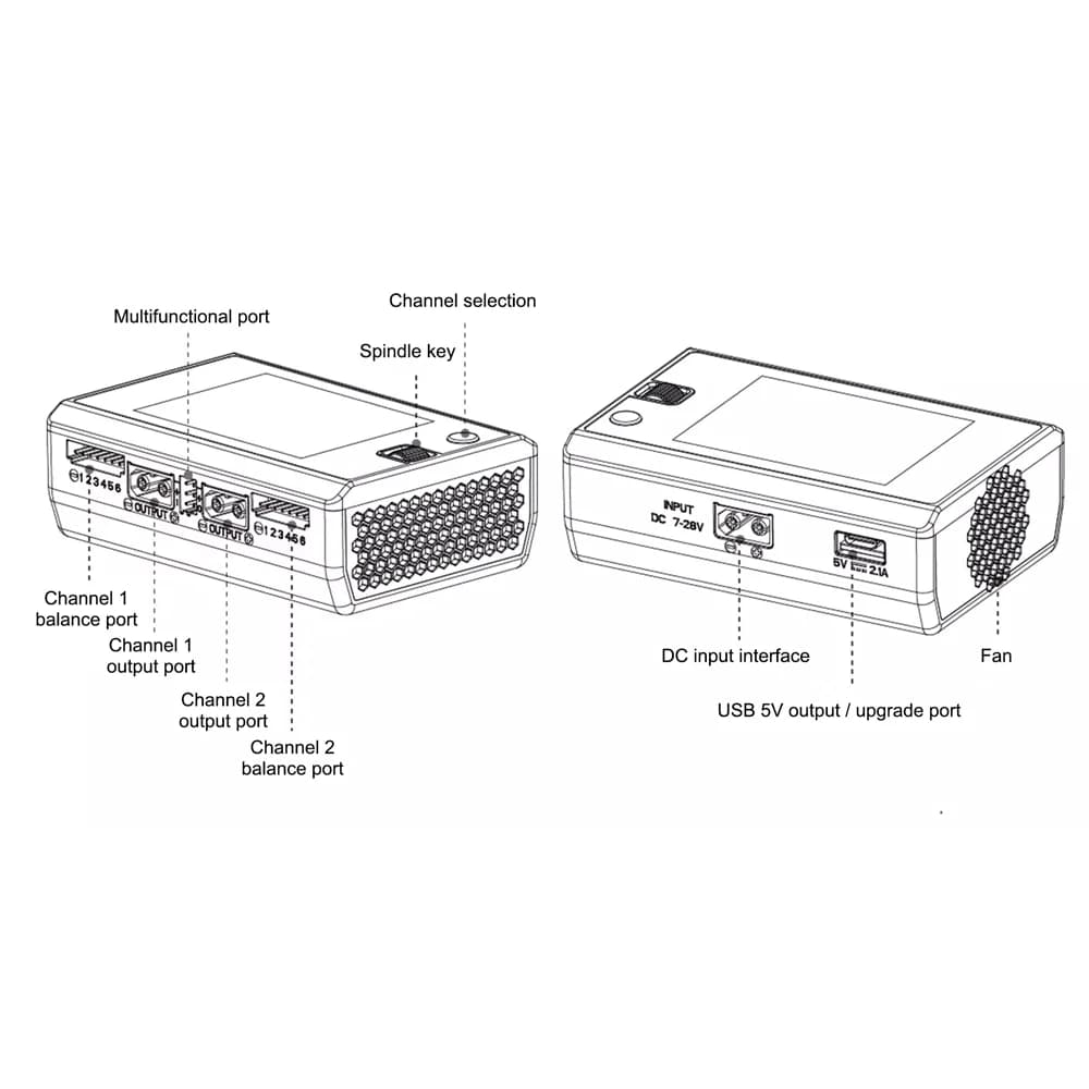 HOTA D6S 600W Dual Channel RC Battery Charger Smart Balance Charger 2S-6S Lipo LiHV for RC Drone FPV Model Aircraft RC 6