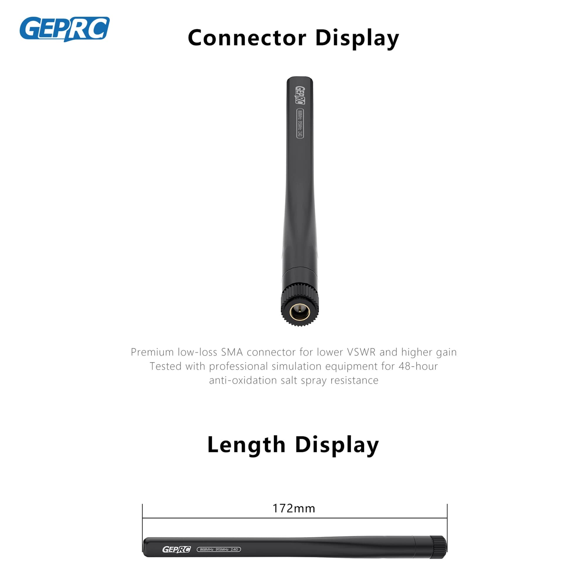 GEPRC 868MHz 915MHz 2.4G Tri-Band Stick Antenna Long Range FPV RC Quadcopter Freestyle Drone Parts 4
