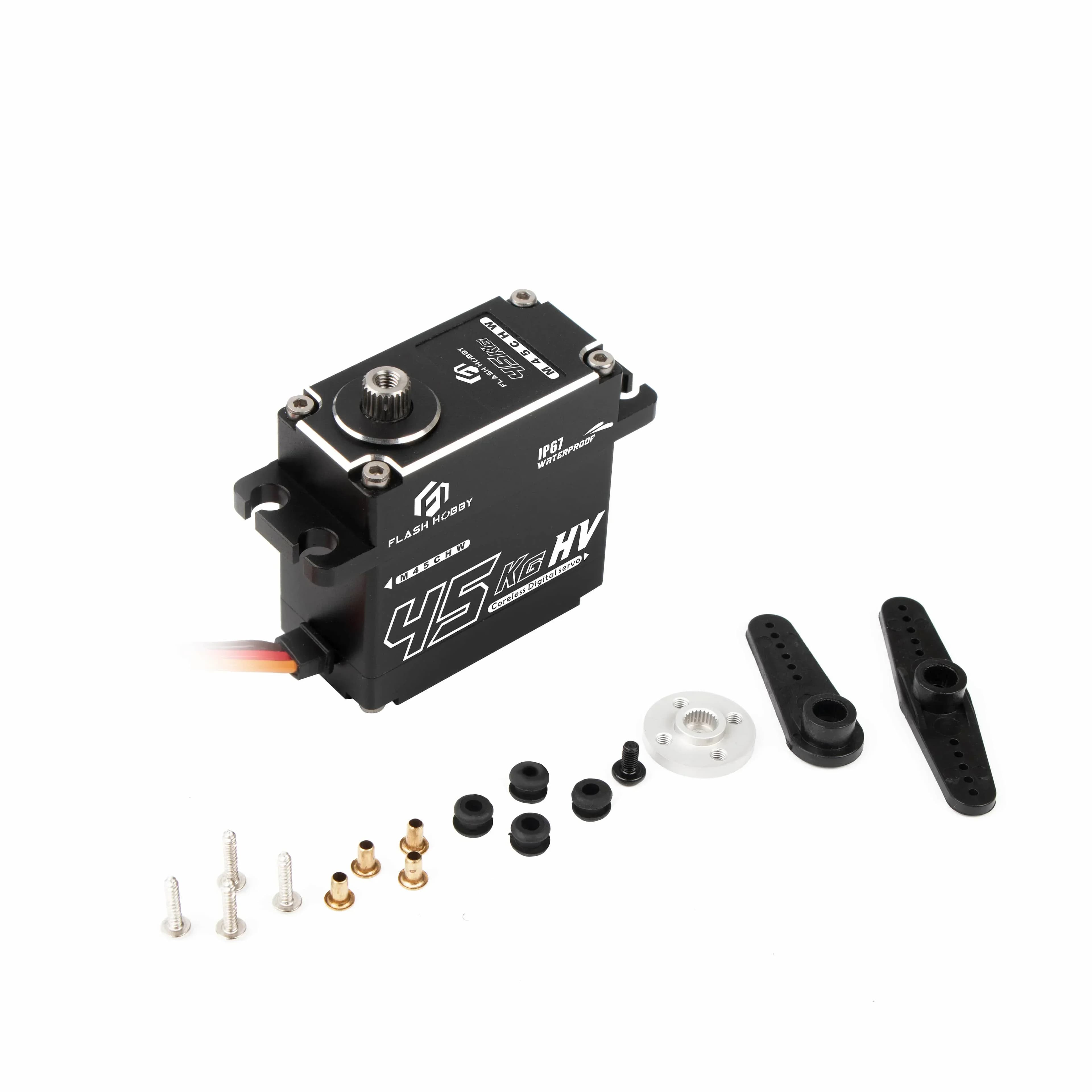 Flashhobby M45CHW 45kg Digital IP67 Waterproof Standard 180 Degree Servo for Drone UAV RC Car Robot Arm Boat Helicopter Airplane 6