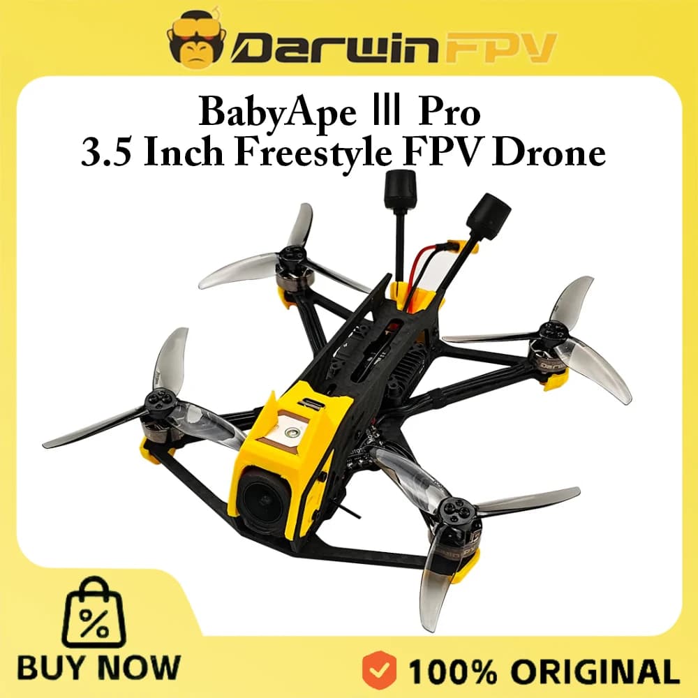 DarwinFPV BabyApe Ⅲ Pro 3.5 Inch Freestyle FPV Drone with Receiver M1018 GPS 1504-4000KV Motors
