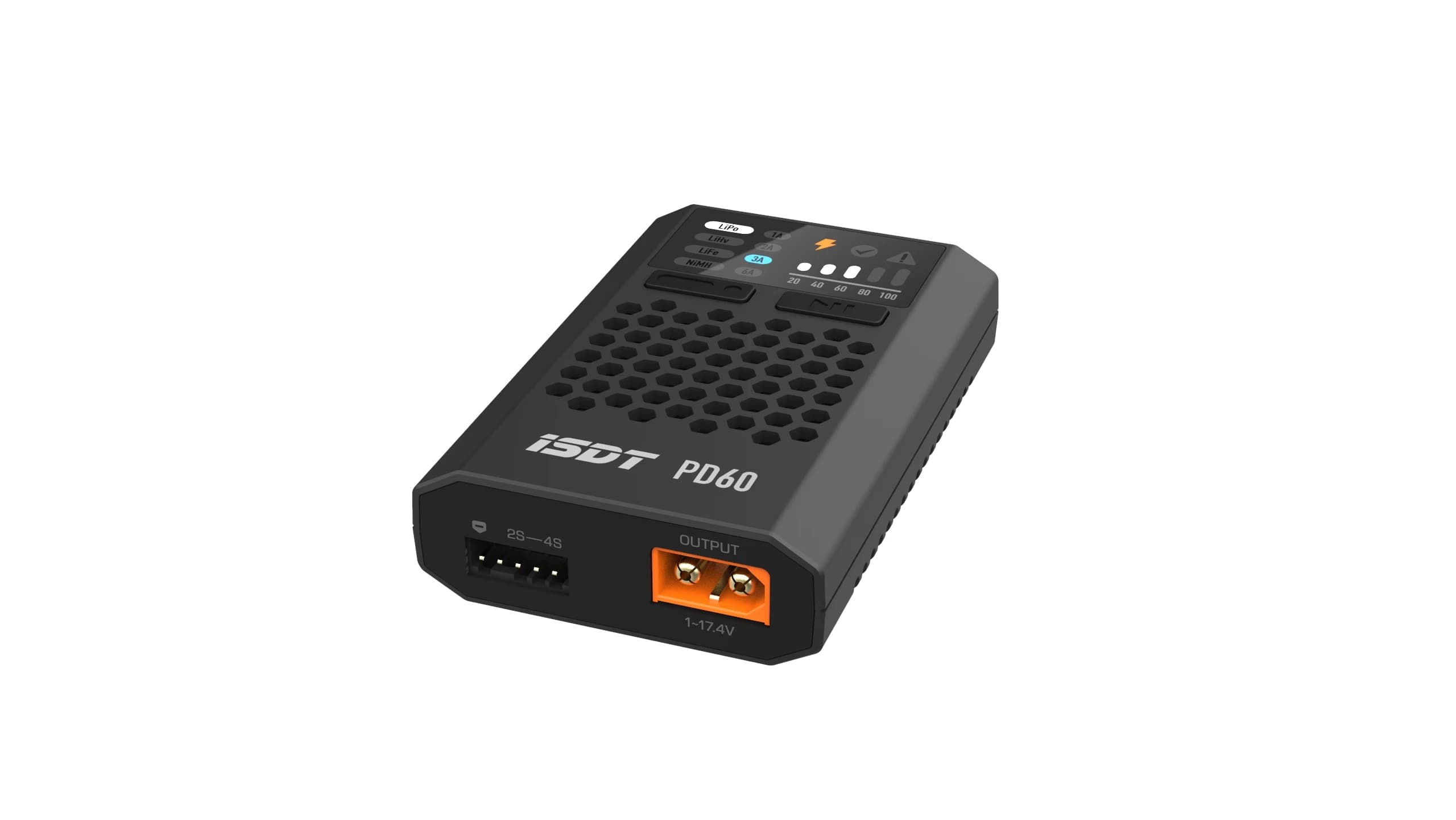 ISDT PD60 60W 6A Lipo Balance Charger, RC Charger with Type-C Input, Portable for 1-4S Lipo/Life/Lilon, 1-12S LiHv/Pb/NiMH 3