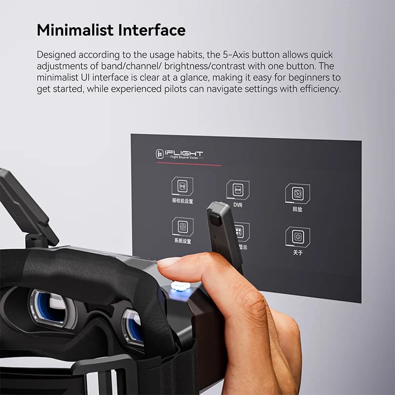 iFlight Skyviz 5.8GHz FPV Analog Goggles Dual 100Hz Micro-OLED 1920*1080 HD DVR 5