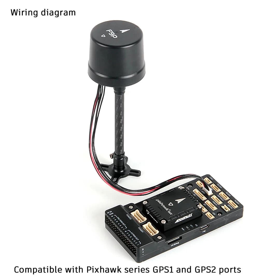 HolyBro H-RTK F9P Ultralight RTK GNSS Module with ZED-F9P IST8310 Compass Helical Antenna for Pixhawk Series 4