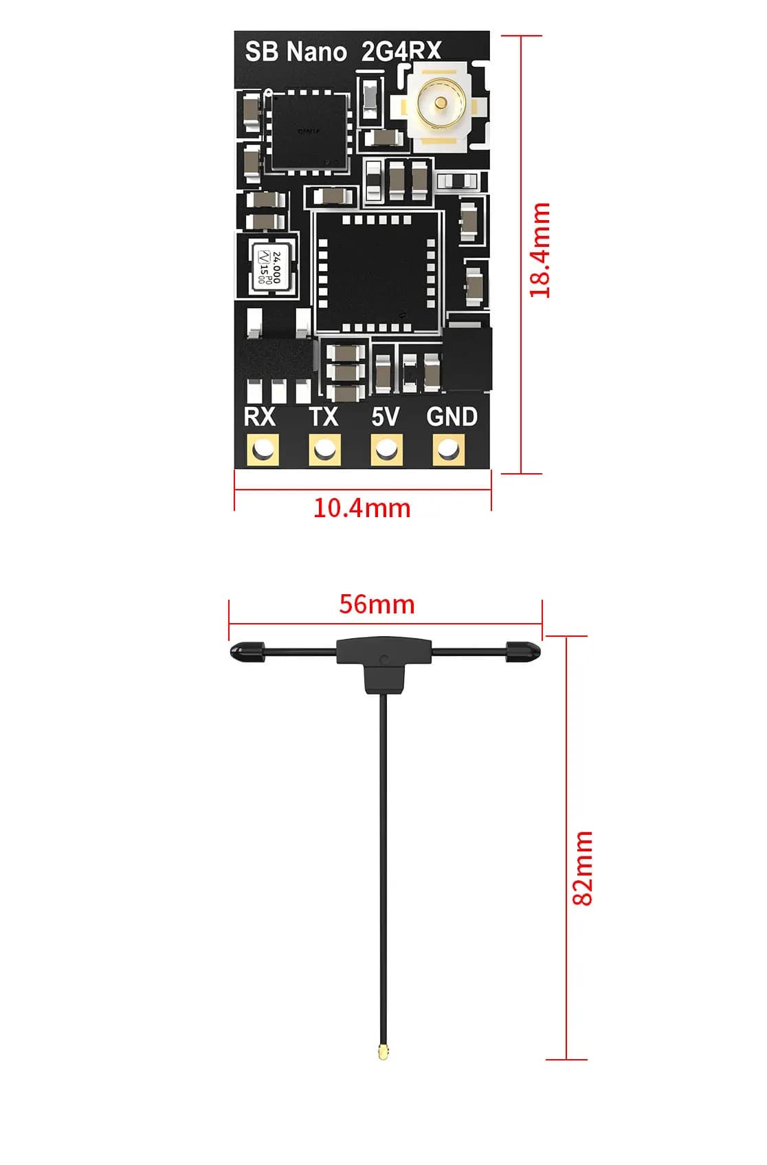 SpeedyBee Nano Receivers 2.4G 2.4G-TCXO ExpressLRS ELRS Receiver for FPV Freestyle Long Range Drones DIY Parts FPV
