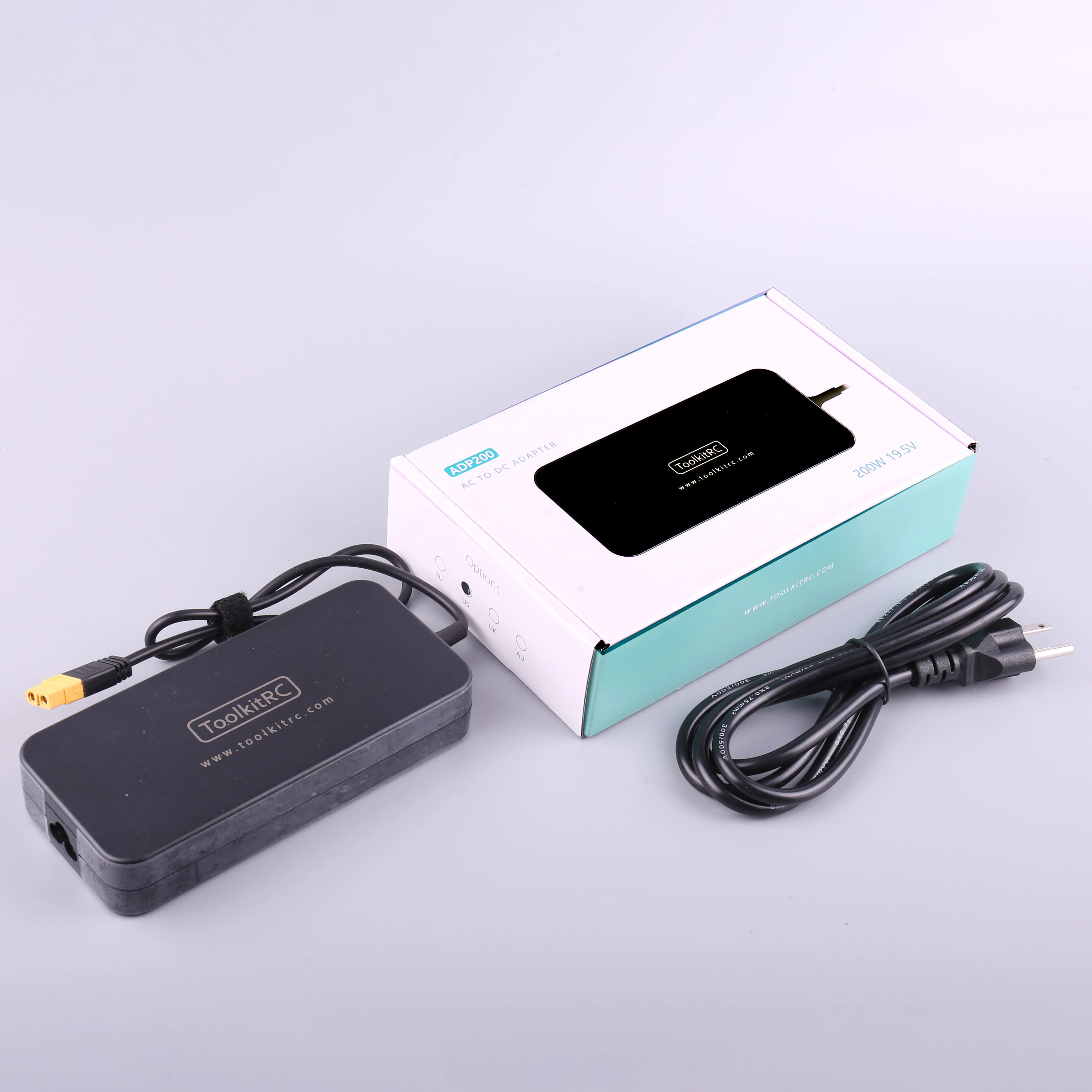 ToolKitRC ADP200 200W 4A Charger Power DC19.5V 10.3A Supply With XT60 Output Adapter for RC iSDT GTPower HotRC SkyRC Chargers 3