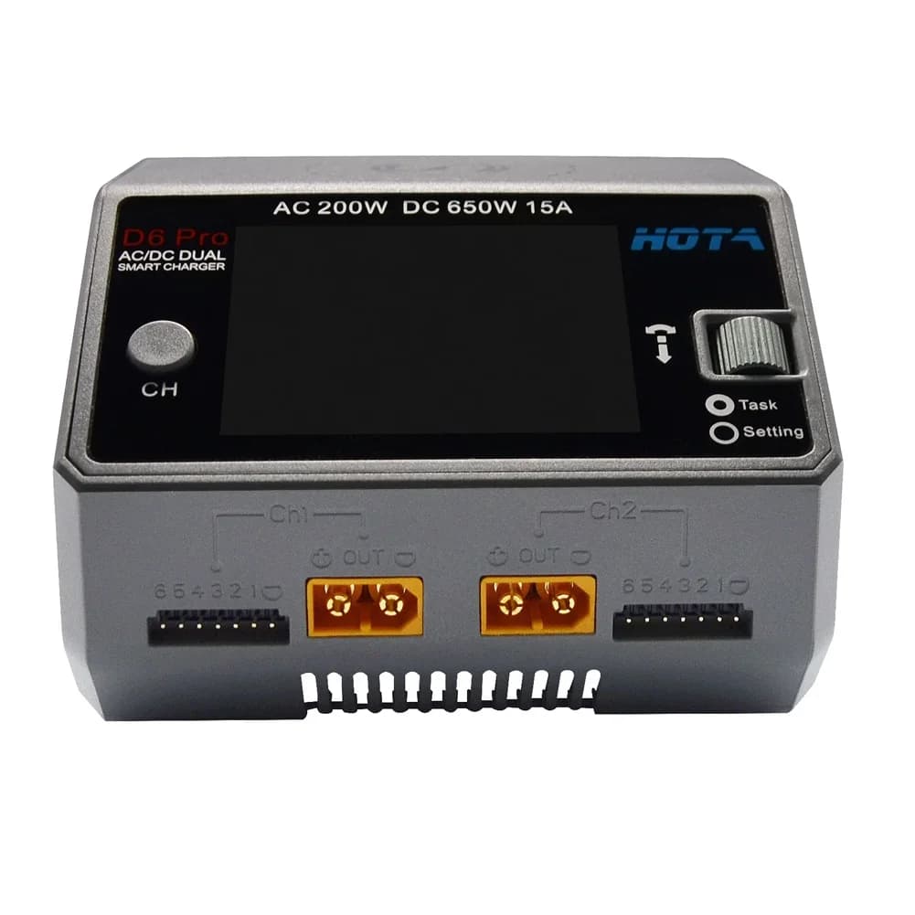 HOTA D6 Pro Black AC 200w DC 2x325w /15a Channel Smart Battery Charger Discharger Lipo Charger For Rc Drone Spare Parts 4