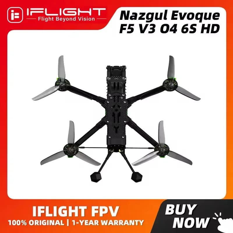 IFlight Nazgul Evoque F5 V3 O4 6S HD Drone BNF With O4 Air Unit Pro / XING2 2207 1750KV Motors For FPV Cinematic Freestyle