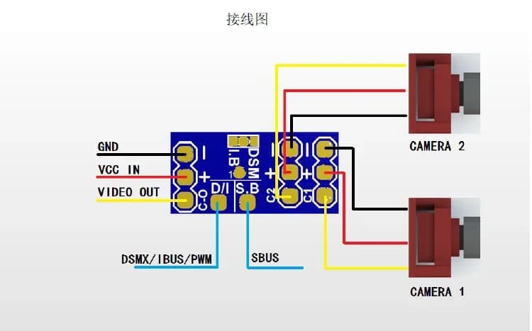 VIFLY Cam Switcher No Configuration Fast Switching Dual FPV Cameras By Taking Signal From Receivers 4