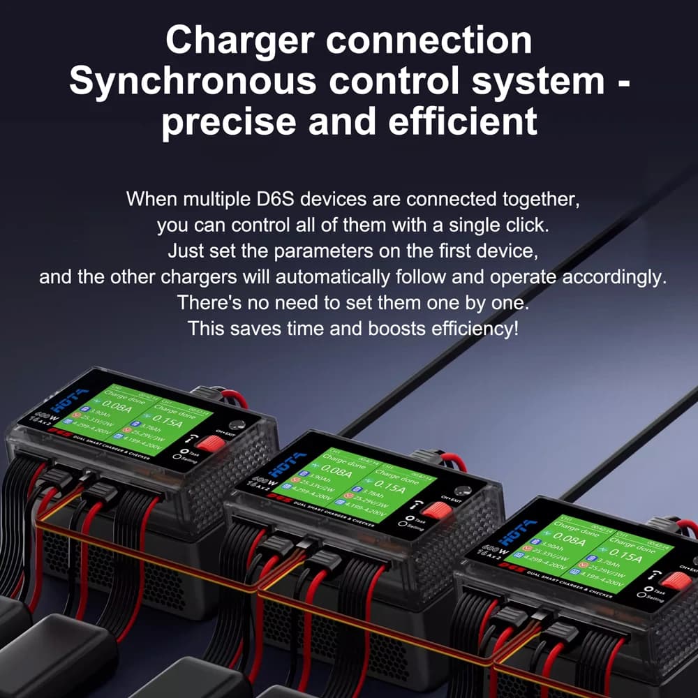 HOTA D6S 600W Dual Channel RC Battery Charger Smart Balance Charger 2S-6S Lipo LiHV for RC Drone FPV Model Aircraft RC 3