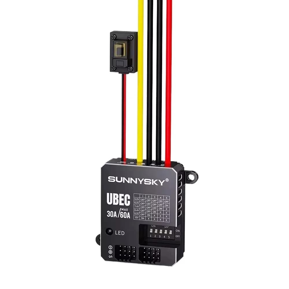 SUNNYSKY 30A HV UBEC 3-18S 9-80V Input Adjustable 5.2/6/7.4/8.4/9/12V Output /8 Parallel Outputs/aluminum Case for RC Model 2