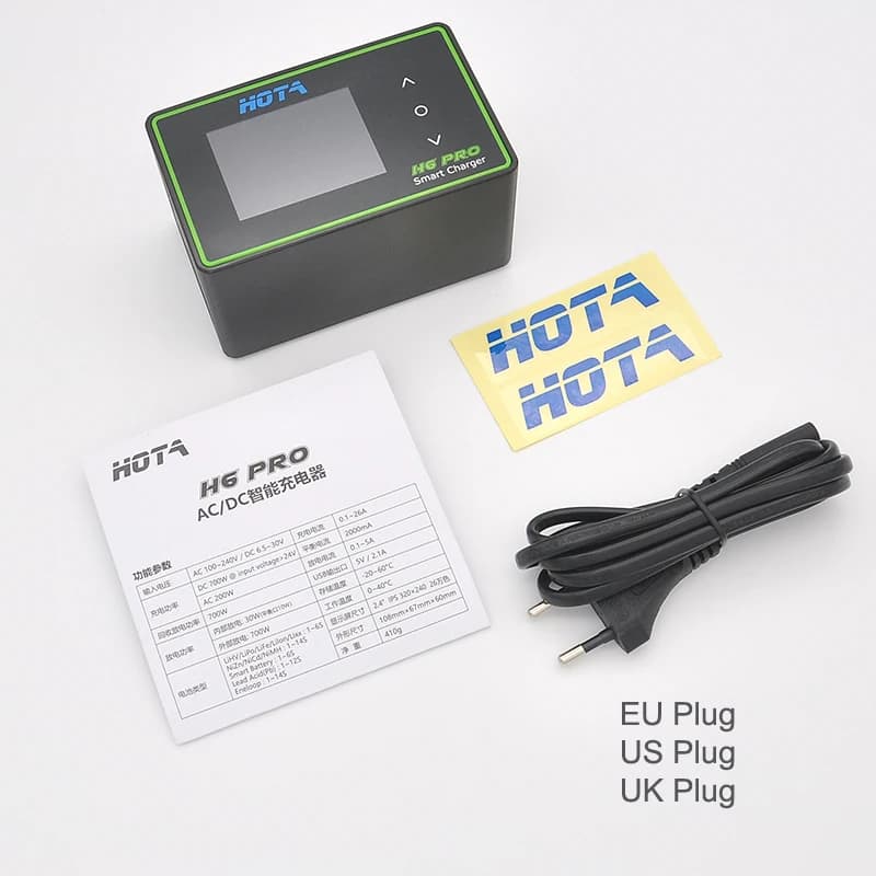 HOTA h6 Pro Duo AC 200W DC 700W 26A Mini Battery Charger 1-6S Lipo NiMh Li-ion Ni-Cd Digital RC Balance Charger Discharger 2
