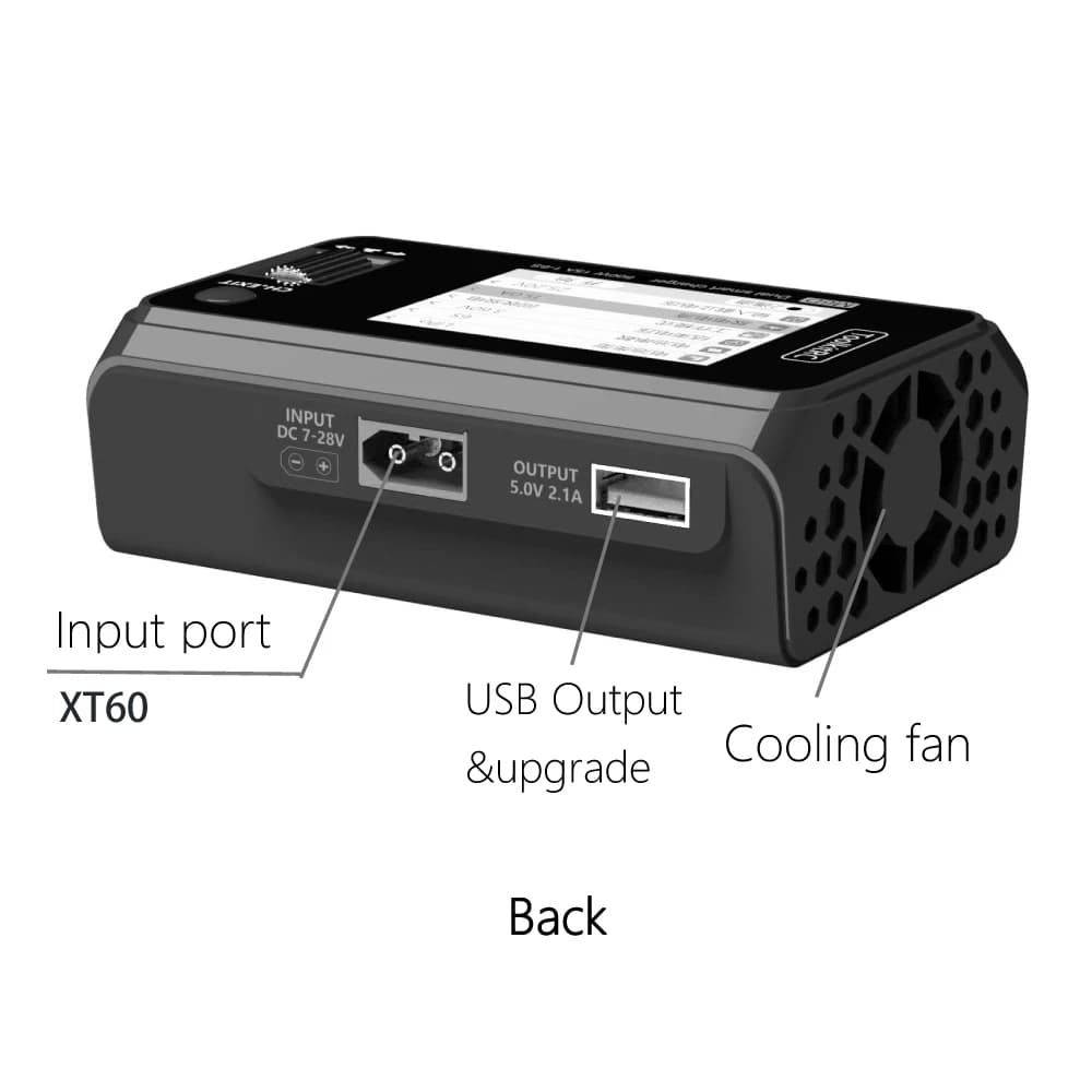 ToolkitRC M6D Power Lithium Battery Charger 2-channel DC 500W 15A 1-6S ISP 2.4-inch Remote Control Toy Model Car Accessories FPV 5