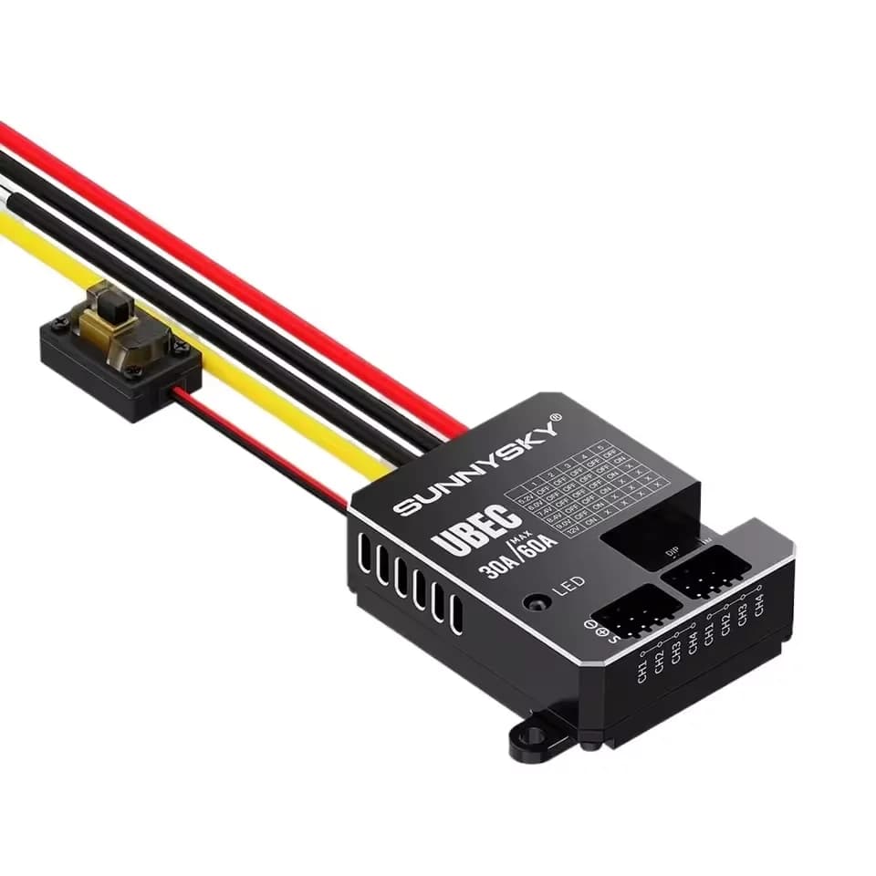 SUNNYSKY 30A HV UBEC 3-18S 9-80V Input Adjustable 5.2/6/7.4/8.4/9/12V Output /8 Parallel Outputs/aluminum Case For RC Model 4