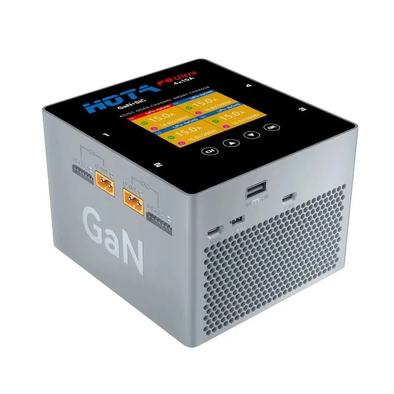 HOTA F6 Ultra 4-Channel Smart Charger 1000W Built-in Power Supply for 1-6S LiPo LiHV Li-ion Laptop FPV Drone Battery 5