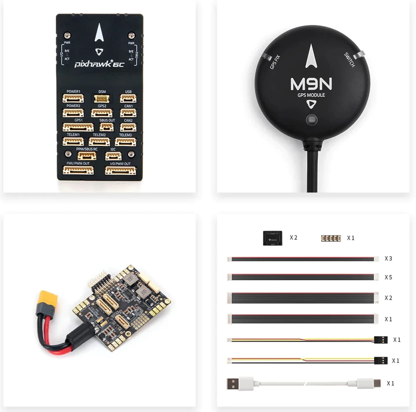 Holybro Pixhawk 6C Flight Control Four Axis Multi Axis Fixed Wing PX4 PIX4 Pixhawk4 Upgraded Open Source,M10/M9N GPS 4