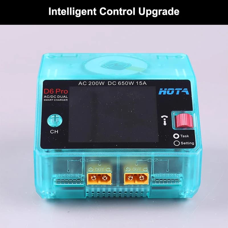 HOTA D6 pro Smart Charger Dual Channel Battery 2.8-inch HD Screen 26W Color Support for Mainstream Smart Batteries 3
