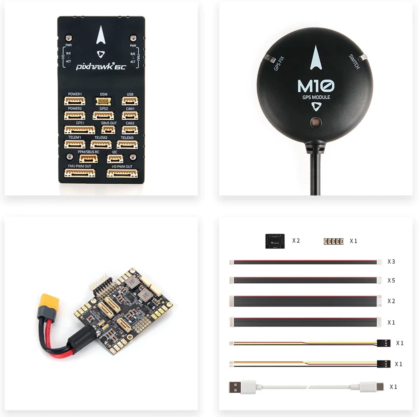Holybro Pixhawk 6C Flight Control Four Axis Multi Axis Fixed Wing PX4 PIX4 Pixhawk4 Upgraded Open Source,M10/M9N GPS 3